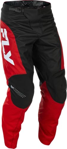 Fly Racing F 16   Pantalones de equitación   Equipo de motocross de poliéster protector duradero con forro de malla transpirable (rojo/negro/blanco, US 30)