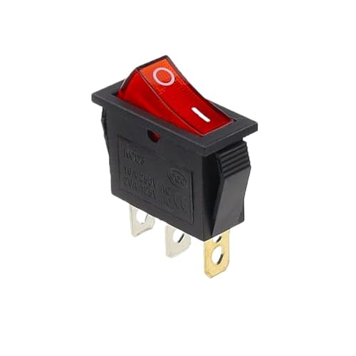 Interruptor basculante KCD3 de 3 pines 20A 125V CA ON-OFF para repuestos eléctricos rojos