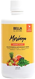 Bella All Natural Moringa Juice Energy Plus – Multivitamin and Antioxidant Drink – 32oz
