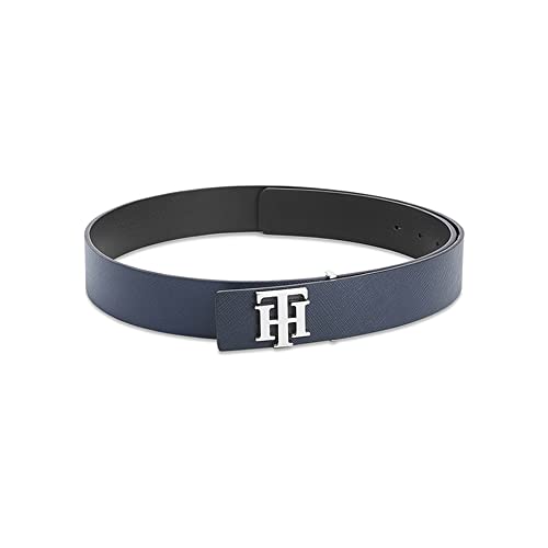 Image of Tommy Hilfiger Solid Leather Mens Formal Single Side Belt (NAVY, FRSZ)