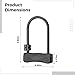 wkao Lock, 9.8 X 6.5 in U Lock, Alloy Steel Body, Anti-Theft Motorcycle Lock with 2 Keys and Dual Opening