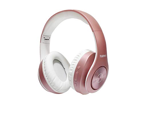 Bluetooth Headphones Wireless,Tuinyo Over Ear Stereo Wireless Headset 35H Playtime with deep bass, Soft Memory-Protein Earmuffs, Built-in Mic Wired Mode PC/Cell Phones/TV- Rose Gold