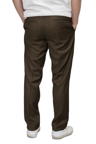 URBANJ Men's Slim Fit Flat Front Dress Pants4