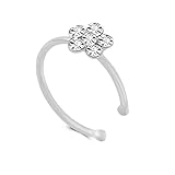 Mujeres de los hombres de cristal falso nariz piercing joyería para el cuerpo y piercing floral nariz aro nariz anillo nariz anillo nariz pequeña flor cartílago Tragus anillo Fashion with Nice