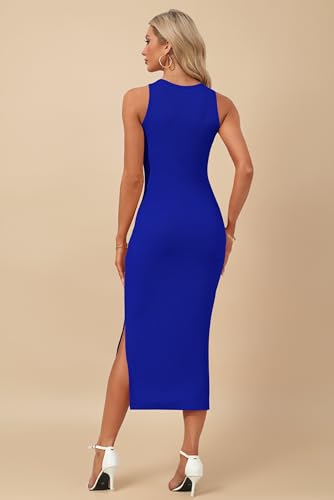 Image of AUSELILY Womens Summer Bodycon Dresses 2026 Basic Casual Sleeveless Knit Tank Midi Dress