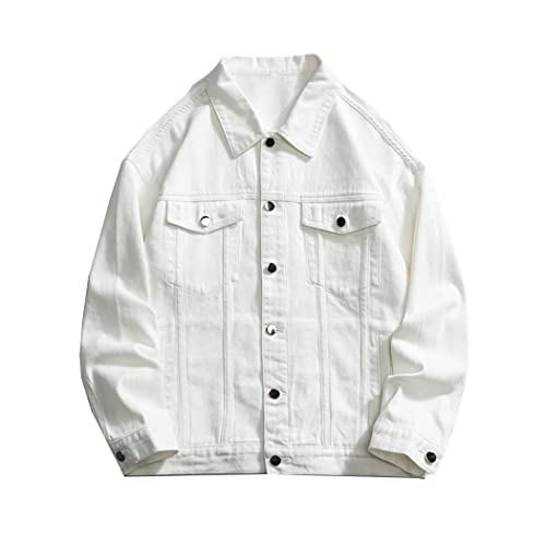 Veste en jean ample homme bleu SaoBiiu L | Blouson denim hip-hop décontracté