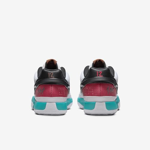 Nike Ja 1 Tênis de basquete masculino, Branco/verde turbo/vermelho universitário/preto, 45