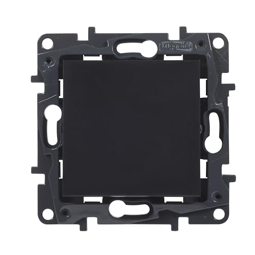 LEGRAND Interruptor o conmutador componible 10AX para instalación empotrada, Gama Niloé Step, Color Antracita, 398222