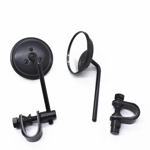Rétroviseurs moto classiques acier inoxydable noir universel 25mm