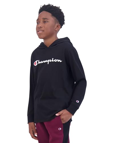 Champion Kids Long Sleeve Hooded Shirt | Lightweight | Boys Clothes | Activewear4