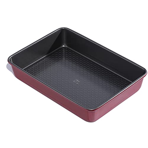 Hairy Bikers Moule à rôtir BKW1526 - Antiadhésif - Passe au congélateur et au lave-vaisselle - Acier au carbone - Rouge - 28 x 23,2 x 5 cm Cover