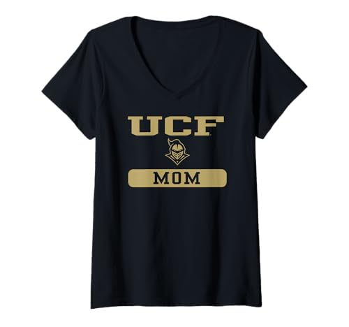 Womens Central Florida Golden Knights Mom Black V-Neck T-Shirt