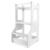 【Torre de aprendizaje multifuncional】 Coloque nuestro taburete en su cocina, críe a su bebé, déjelo ayudar a hornear, preparar la comida o limpiar, hace que su cocina esté llena de diversión. Coloque nuestra torre de aprendizaje en su baño, su bebé puede cepillarse los dientes solo, puede desarrollar su confianza e independencia.