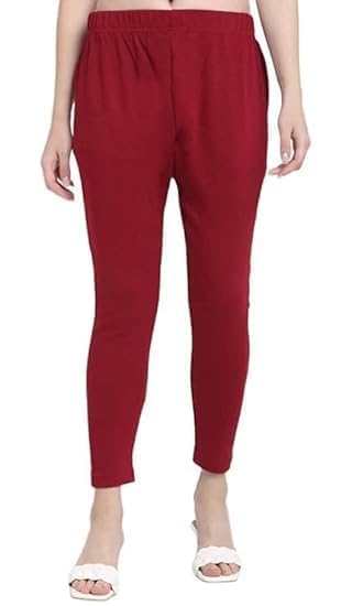 JAGMOOLYA Products Woolen Blend Women's & Girl’s Winter Wear Warm Woolen Plain Full Length Leggings Free Size (Maroon)-image-15