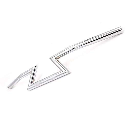7/822mm Moto Guidon Drag Z Bar pour Bobber Tracker Chopper Rétro Vintage Café Racer (Chrome)