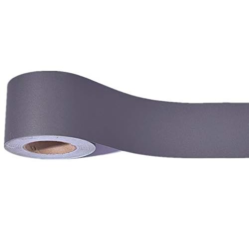 Emoyi Tapetenbordüre, zum Abziehen und Aufkleben, für Wohnzimmer, Badezimmer, Fliesen, 10 x 10 m, Dunkelgrau