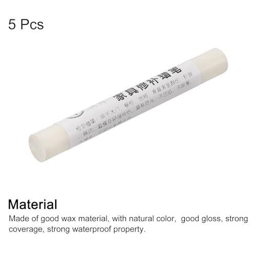 uxcell Furniture Repair Crayons, 5Pcs - Wood Wax Filler Stick, Furniture Markers Touch Up - for Scratches Holes Tables Desks Wooden Floors Cover Ups, Gray Chicken Wings Wood by uxcell - Used condition - Image 3