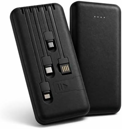 Power Bank Carregador Portátil Universal 10000mAh com Cabos Integ...
