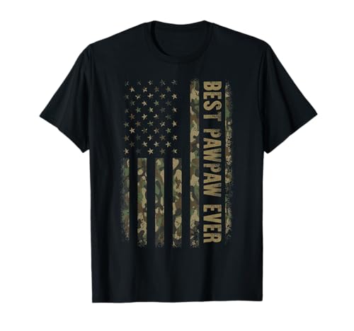 Best Pawpaw Ever Camouflage American Flag Father's Day T-Shirt