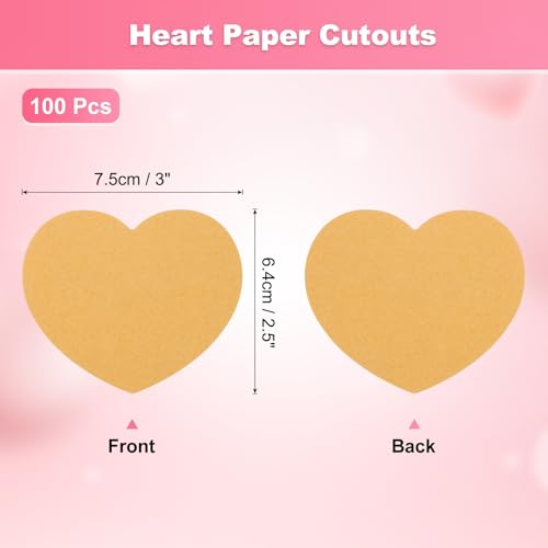 QUARKZMAN 100 Stück Herz-Papierausschnitte 2,5 Zoll kleine herzförmige Tags für Valentinstag Handwerk Klassenzimmer Pinnwand, Dunkelgelb