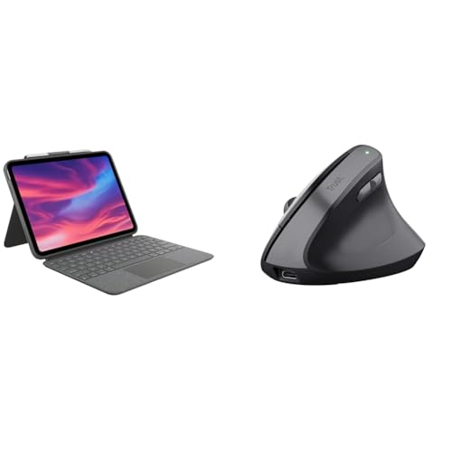 Logitech Combo Touch étui clavier et Trust Yuno souris pour éviter le mal de dos