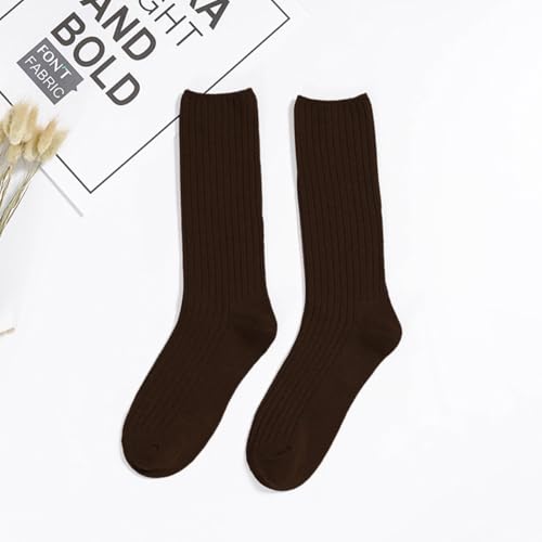 Image of Women Crew Dress Socks Cotton Solid Color Slouch Sock for Dressy Shoes 5 Pack