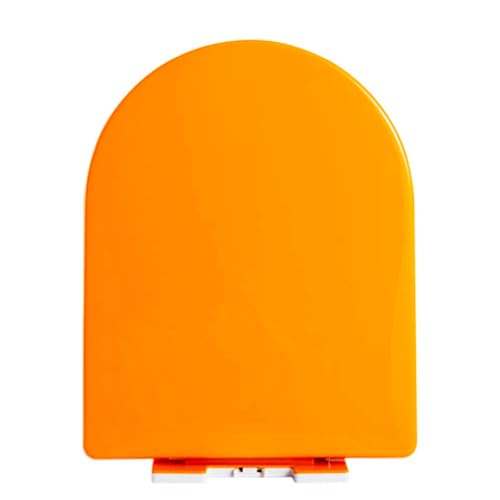 NSTVVEE Sedile WC con Chiusura lenta, Coperchio e Sedile con Chiusura silenziosa e Ammortizzata, sgancio rapido, Facile da installare e da Pulire, Montaggio dall'alto (Arancione 36x44,5 cm