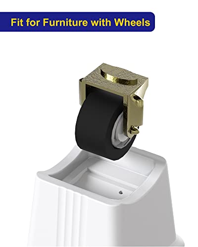 Nachell Adjustable Bed Furniture Risers 8 Pack Bed Lift Risers Elevation In Heights 3, 5 Or 8 Inches Heavy Duty For Caster Wheels Or Posts Of Bed Table Couch, Support Up To 2500 Lbs. (White) #TOP6