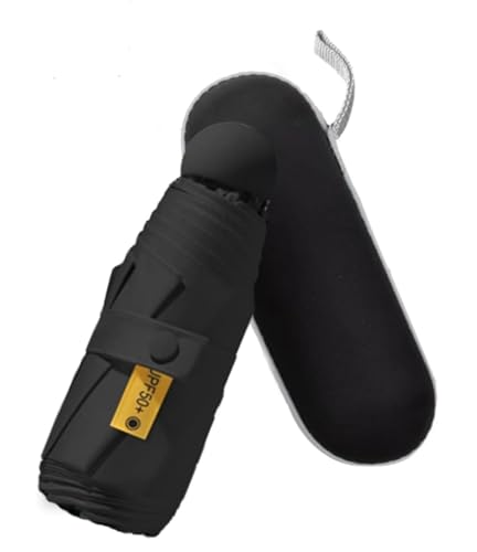 Mini Sun Protection Windproof Foldable Umbrella,UPF 50+Travel Umbrella UV Protection Sunscreen Sun Umbrella for Women Men Sun and Rain Dualuse Automatic Open