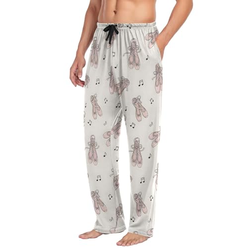 Mens Pajama Pants Ballet Shoes with Music Notes Soft Lounge Sleep Pant with Pockets Sleepwear PJ Bottoms for Men3