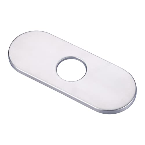 WOWOW 6.3 inch Kitchen Sink Faucet Hole Cover Deck Plate,Sink Hole Cover for 1 or 3 Hole Kitchen，Sink Faucet Single Hole Mixer Tap, Escutcheon Plate Stainless Steel Deck Plate Brushed Nickel