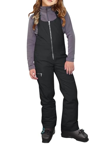 Image of Haloumoning Kids Snow Bibs Girls Ski Pants Waterproof Insulated Snowboard Overalls Snowsuit 5-14 Years