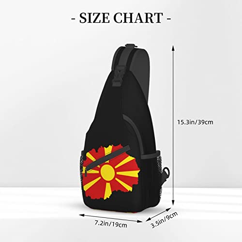 Mochila bandolera unisex Macedonia Flag Map miniatura 4