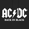 Spreadshirt AC/DC Back In Black Album White Logo Unisex Hoodie, M, black #2