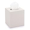 Sumnacon Square Linen Tissue Box Cover - Stylish Cube Tissue Box Holder with Magnetic Bottom, Decorative Tissue Box for Vanity Toilet Tank Dresser Night Stand Table Countertop Office Car, Beige