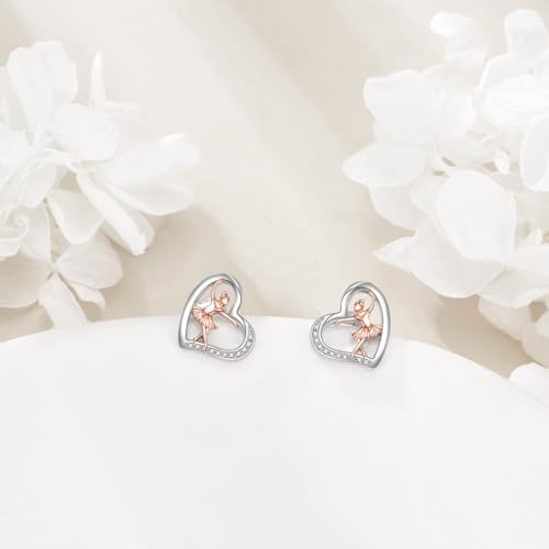 Boucles d'oreilles de ballet en argent massif ciselé main - 2