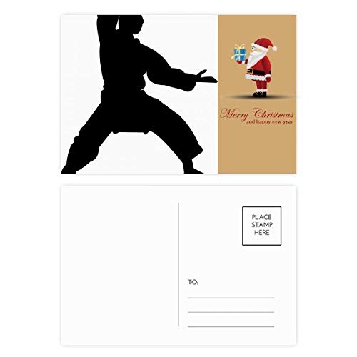 Cartes postales Kung Fu Shaolin Père Noël : lot 20 cartes remerciement art martial