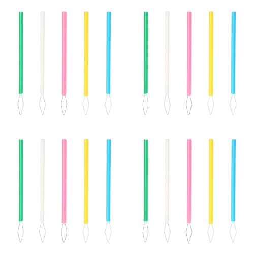 Sewing Threader ABS Cylindrical Colorful Sewing Accessories Easy To Inser For Knitting Crafting 20 Pcs