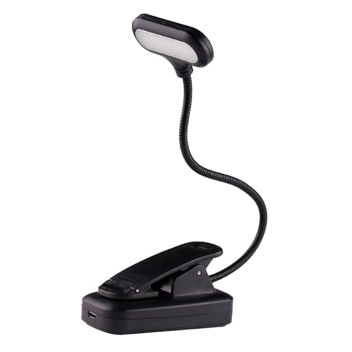 balacoo USB Rechargeable Adjustable LED Reading Light with Clip Flexible Gooseneck Eye Care Table Lamp for Bedside Study Portable Book Light for Hobbies and Camping