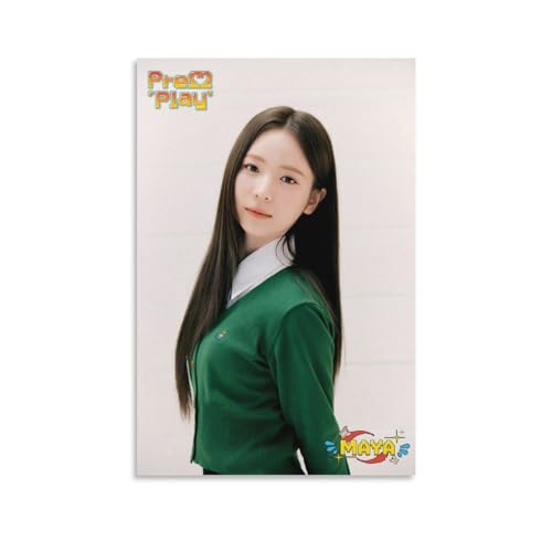 MAYA �}�� NiziU �j�W���[ Press Play�L�����o�X�|�X�^�[�ǃA�[�g�̑������r���O���[���̐Q���̑����̂��߂̊G��̈���L�����o�X�|�X�^�[�Q���̑����X�|�[�c���i�I�t�B�X���[���̑����M�t�g 08x12inch(20x30cm)