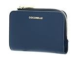 COCCINELLE Cuero Monedero Metallic Soft Wallet Deep Blue Azul