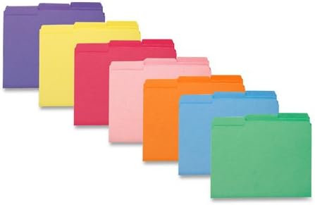 Smead 10283 Interior File Folders, 1/3 Cut Top Tab, Letter, Purple, 100/Box