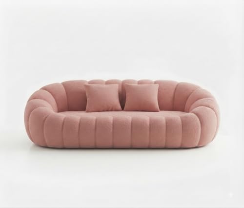 Image of CRAFTCITY 3 Seater Pumpkin Couch /Luxury Modern Upholstered Sofa for Living Room