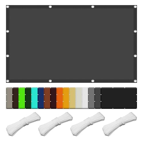Schattierungsnetz Sonnenschutznetz 110 x 180 cm Wasserdicht Rechteckig Uv-Beständig Zaunblende Sonnenschutznetz Leicht Und Haltbarkeit für Balkon Terrasse Garten Outdoor, Dunkelgrau