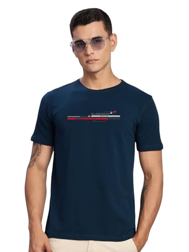 Image of ADRO Men's Graphic Printed 100% Cotton T-Shirt - Regular Fit, Printed T-Shirts for Men