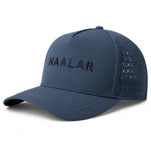 NAALAR AeroShield Performance Hat UPF 50+ Water-Resistant Baseball Caps for Men & Women Golf Workout & Everyday Wear Indigo