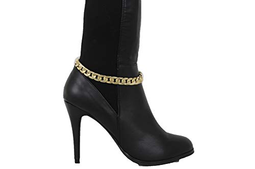 Trendyfashionjewelry Tfj Women Boot Bracelet Western Bling Gold Metal Thick Chain Links Shoe Charm Anklet Classic Look #TOP2