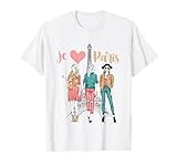 T-Shirt mit Paris-Motiv für Damen und Mädchen