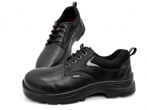 Image of PERF Spider S1 Safety Shoes for Men | Buff Tango Leather | 200J Steel Toe Cap | Oil & Acid Resistant PU Sole | SR Slip-Resistant |