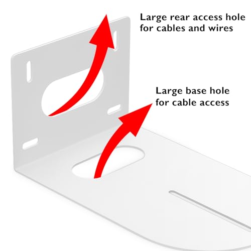 TOLIDA 1pcs Universal PTZ Camera Wall Mount Bracket - Solid Metal Wall Mount Holder for HuddleCam, AVIPAS, Lumens Cameras, Outdoor Wall Mounted Camera Bracket, White - Image 3